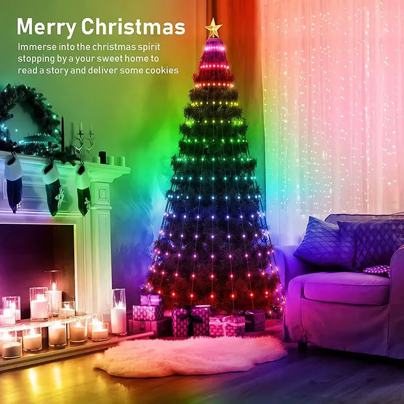 Christmas Light String Remote Control Point Control Line Light String Intelligent Lamp String Ambient Decor Lights – image 2
