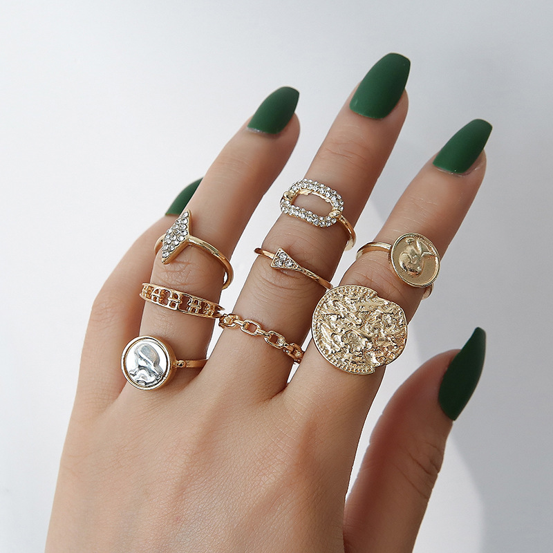 Two-tone Set Of 8 Sets Of Rings