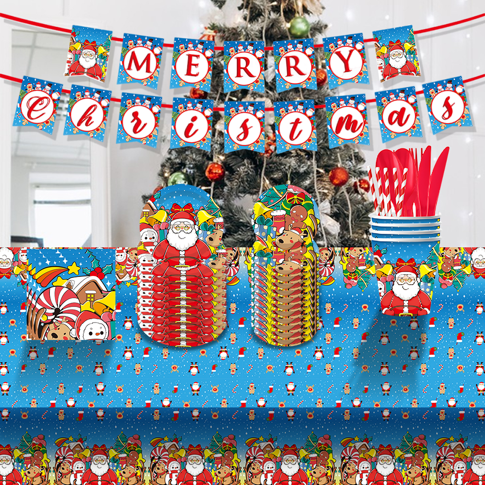 10-Piece Christmas Tiered Tray Decor Set – Festive Tabletop Ornaments for Holiday Home Styling