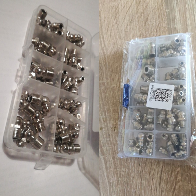 Универсальный смазочный ниппель с прямым изгибом в штучной упаковке