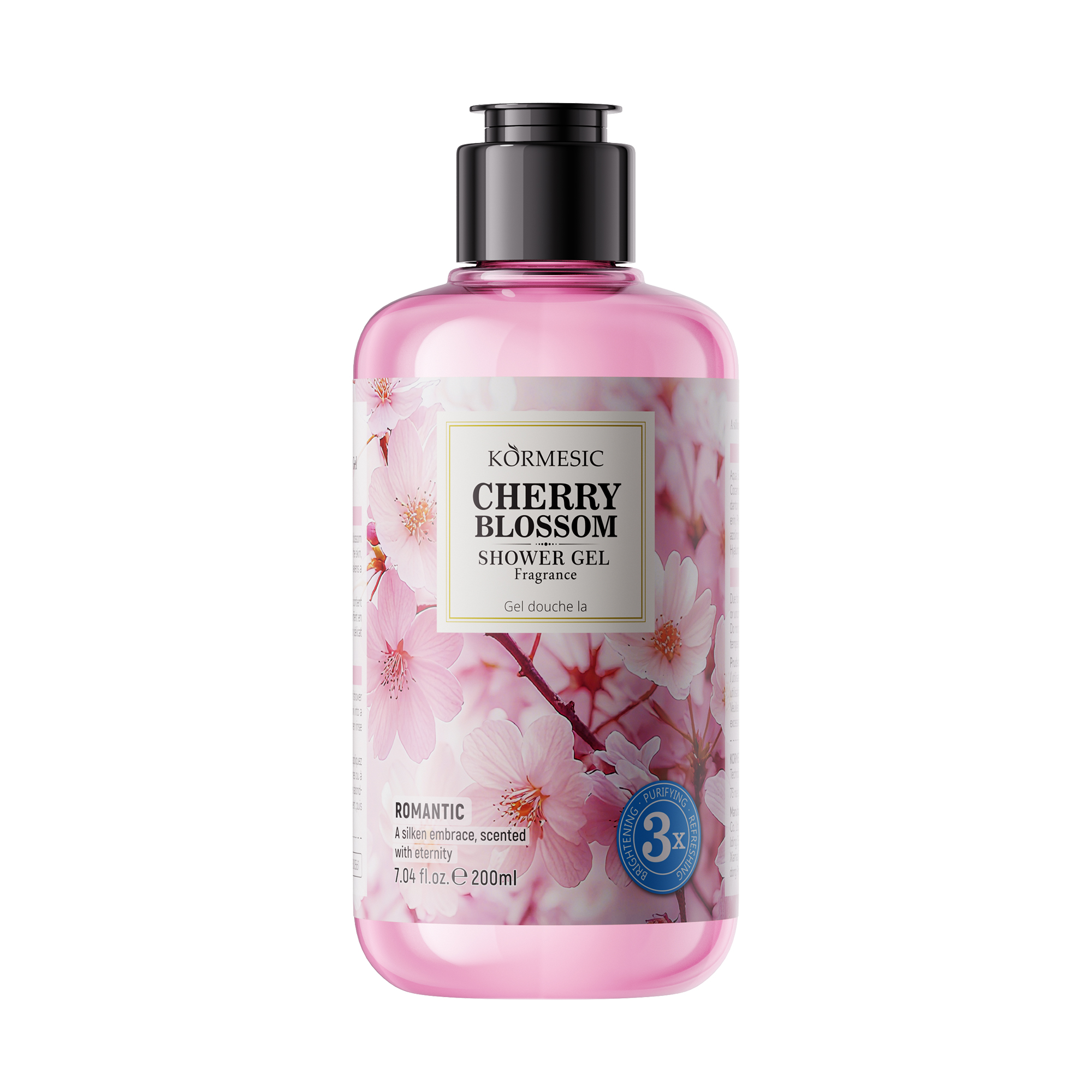 KORMESIC Cherry Blossom Fragrance Shower Gel -Fresh Floral Fragrance Shower Gel FRGB- -Foreign Version- 200ml Special Offer