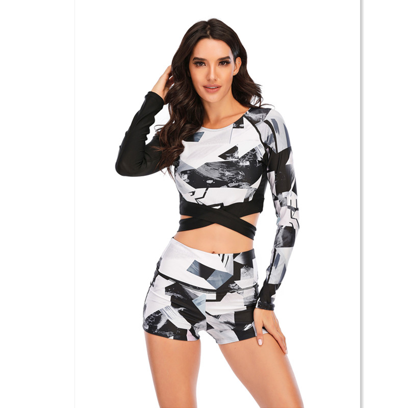 Split Long-sleeved Surfing Hot Spring Diving Suit Swimsuit