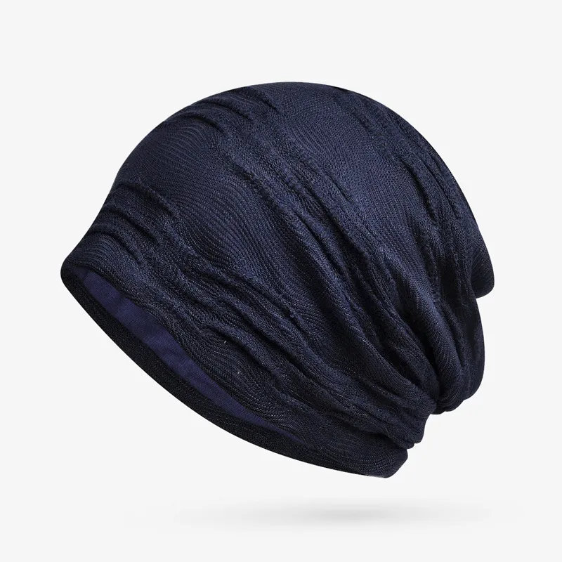 Women's Hollow Breathable Pullover Cap - Navy Blue
