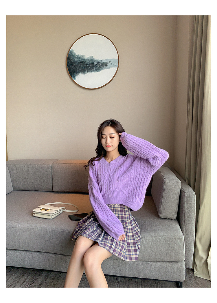 Title 2, Ripped Knitted Sweater Lazy Style Retro