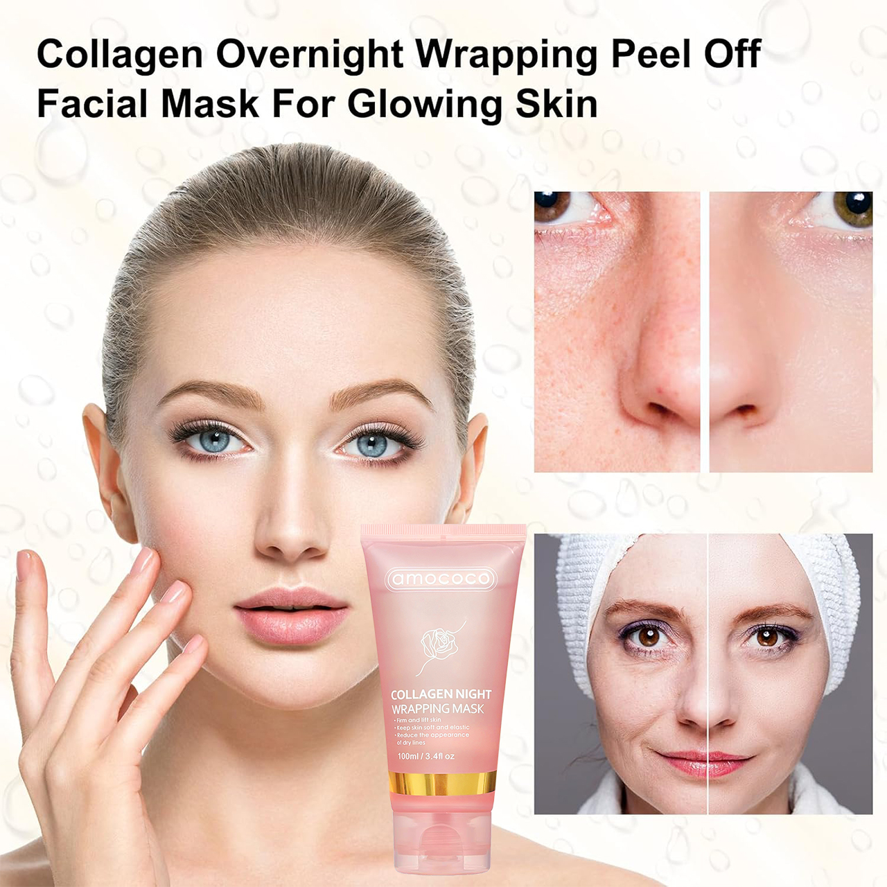 Only Supports Self Pickup With Waybill Collagen Night Wrapping Mask  Firm & Lift Skin, Keep Soft & Elastic, Reduce Dry Lines