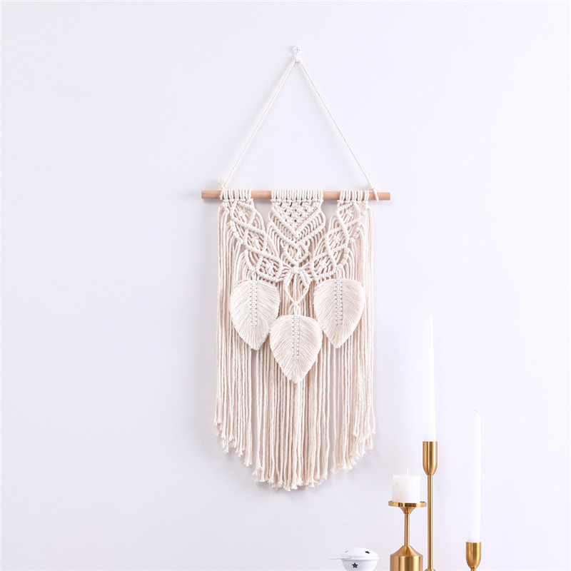 Cotton Rope Tassel Leaf Pendant Hand-woven