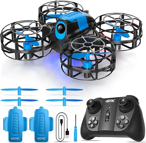 Mini RC Quadcopter Drone With 2 Control Modes, Headless Mode, Altitude Hold, Auto Hover, 3 Speeds, 3D Flips, LED Lights And 2 Batteries