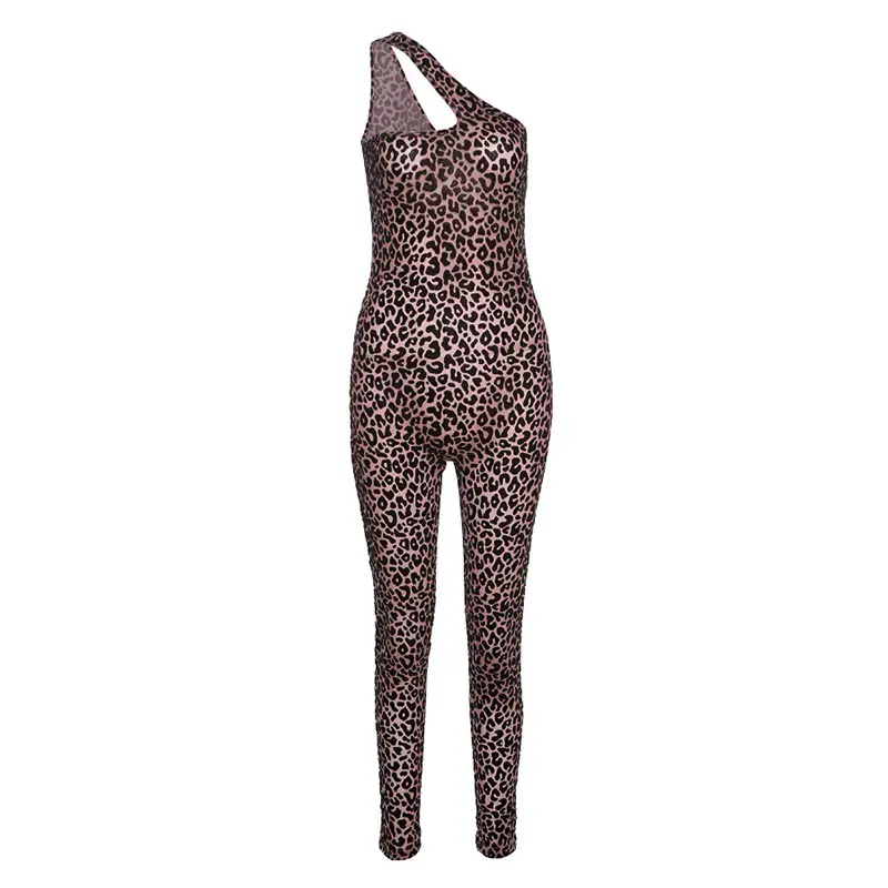 One Shoulder High Waist Skinny Sports Jumpsuit