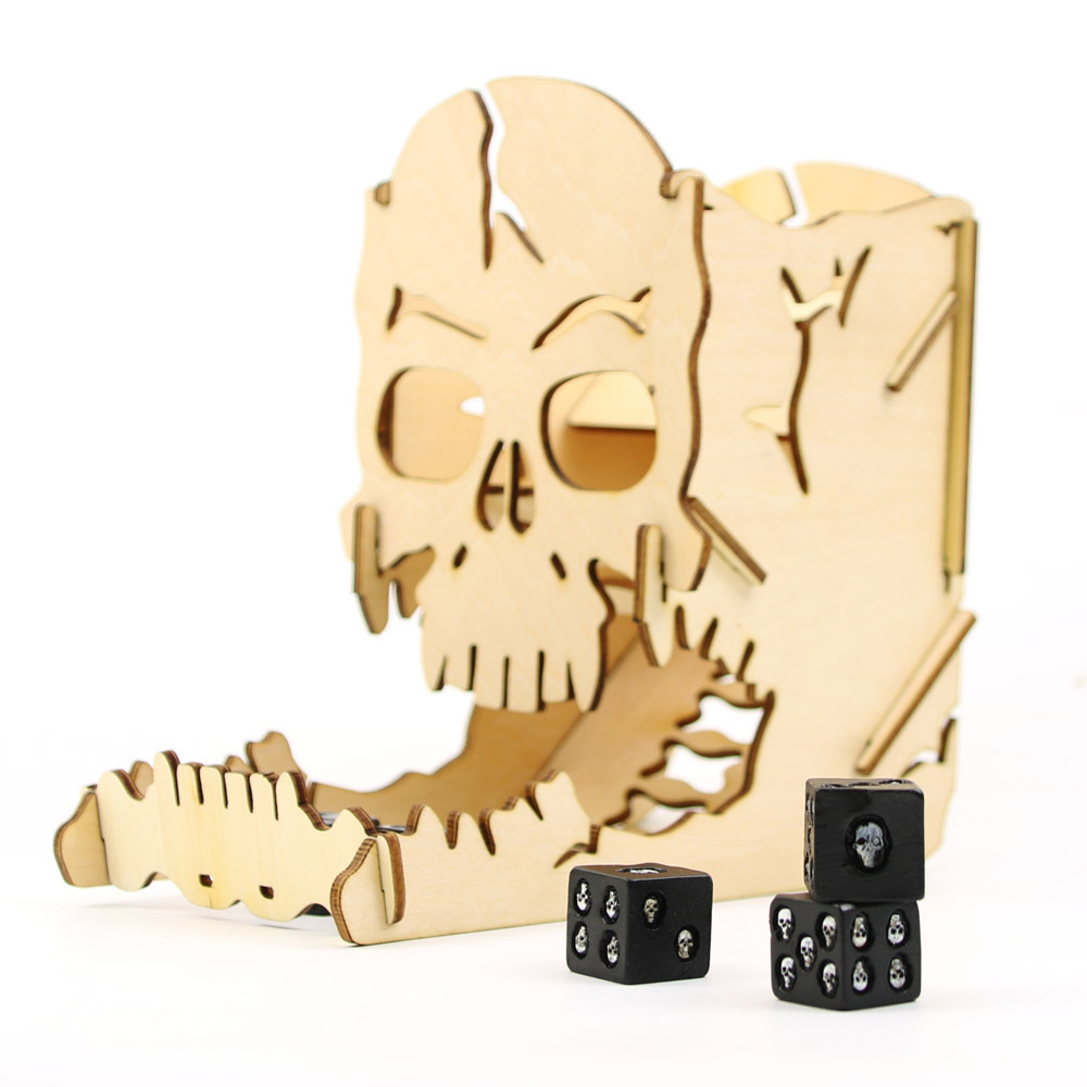 Skeleton Dice Tower Leisure Entertainment Board Games Wooden Crafts