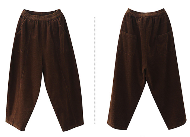 Retro Corduroy Casual Harlan Trousers Female