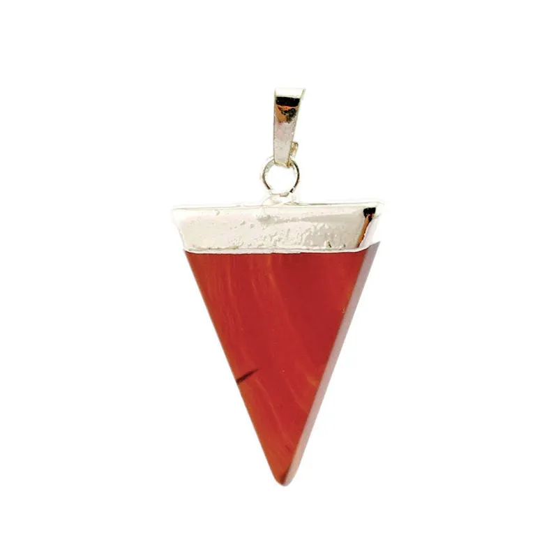 Simple Creative Triangle Crystal Pendant - Onyx Silver