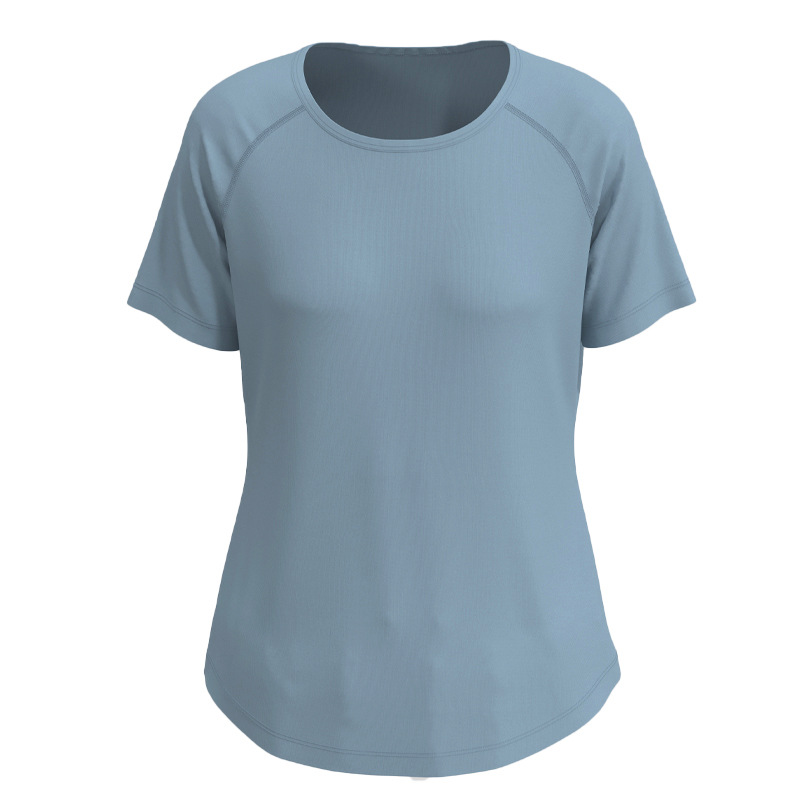 تي شيرت رياضي واسع الحجم بأكمام قصيرة وتصميم فضفاض سريع الجفاف