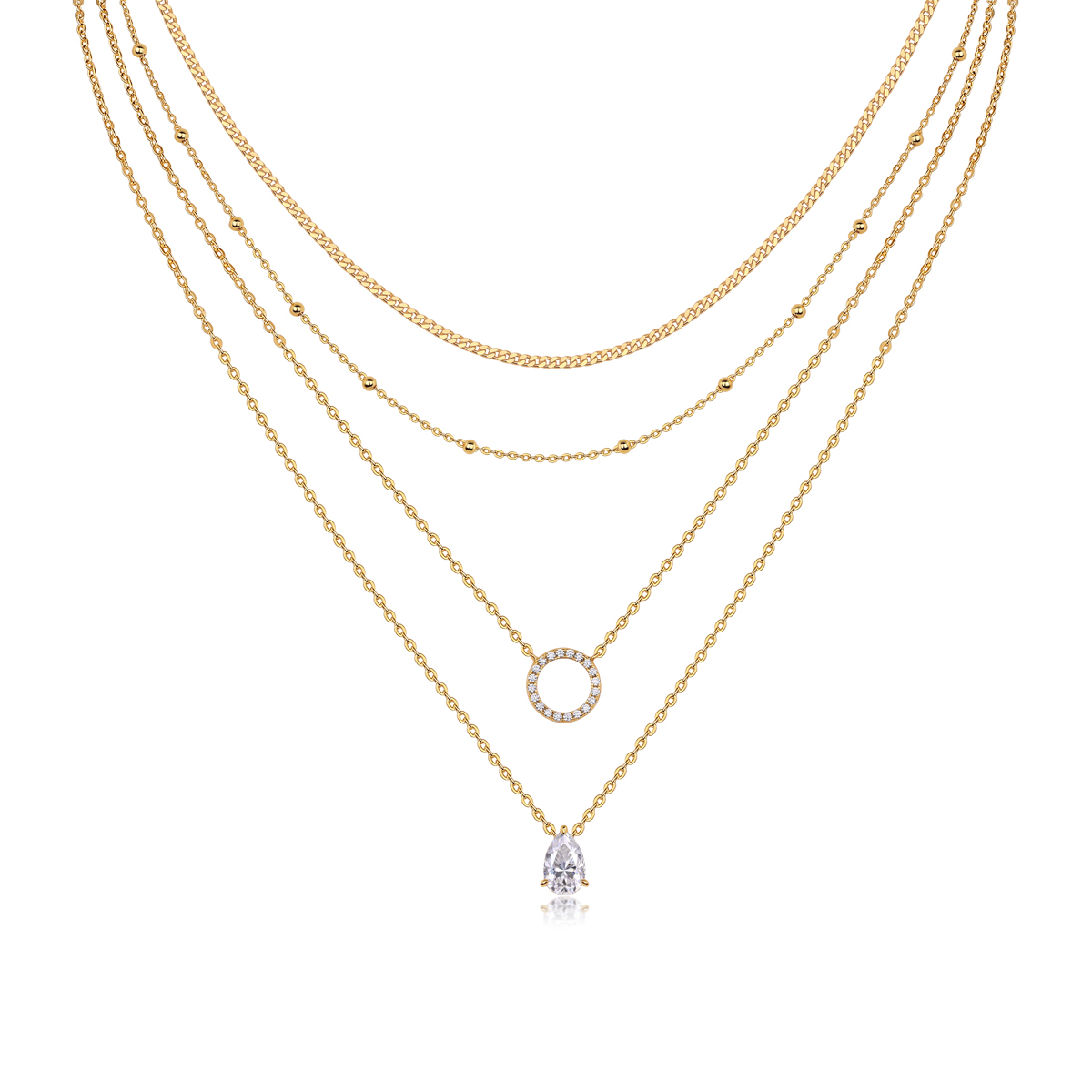 Pear-shaped Inlay Of Top-quality Moissanite, Luxurious And Fashionable, Minimalist Trend Jewelry, Silver Pendant Necklace, Collar Chain, S925 Silver Electroplated With Gold