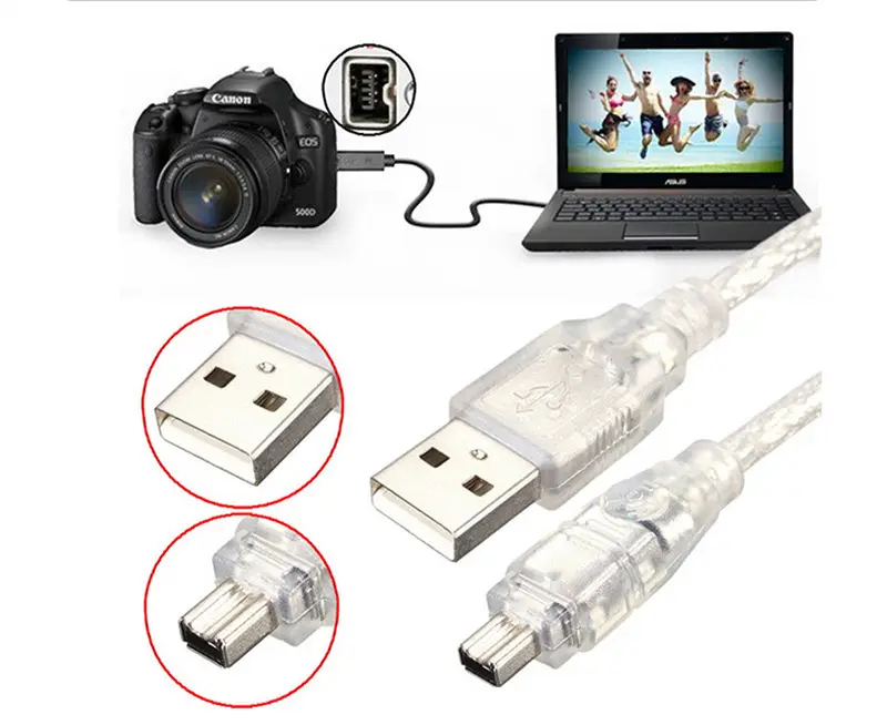 Transparent White USBAM to 4P Computer Peripherals All Cables