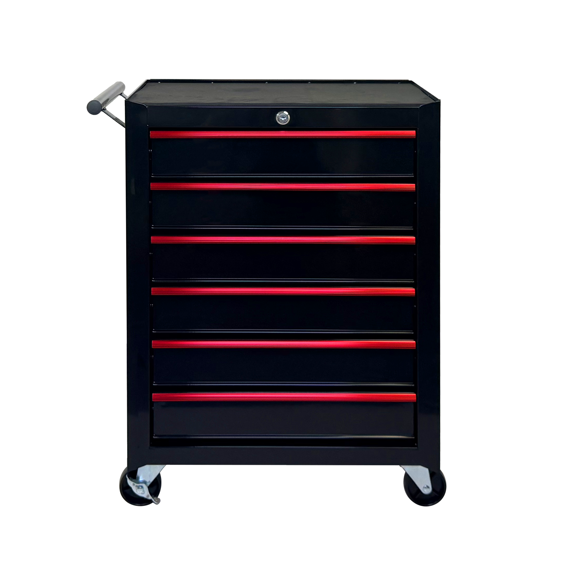 Rolling Metal Tool Chest With 6 Drawers, 20inch 6-Drawer Tool Chest Cabinet With Ball Bearing Drawer Slides, Steel Tool Storage Box Organizer -BLACK