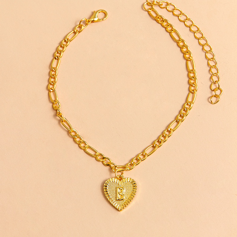 … Color Heart Pendant Foot Bracelets Women