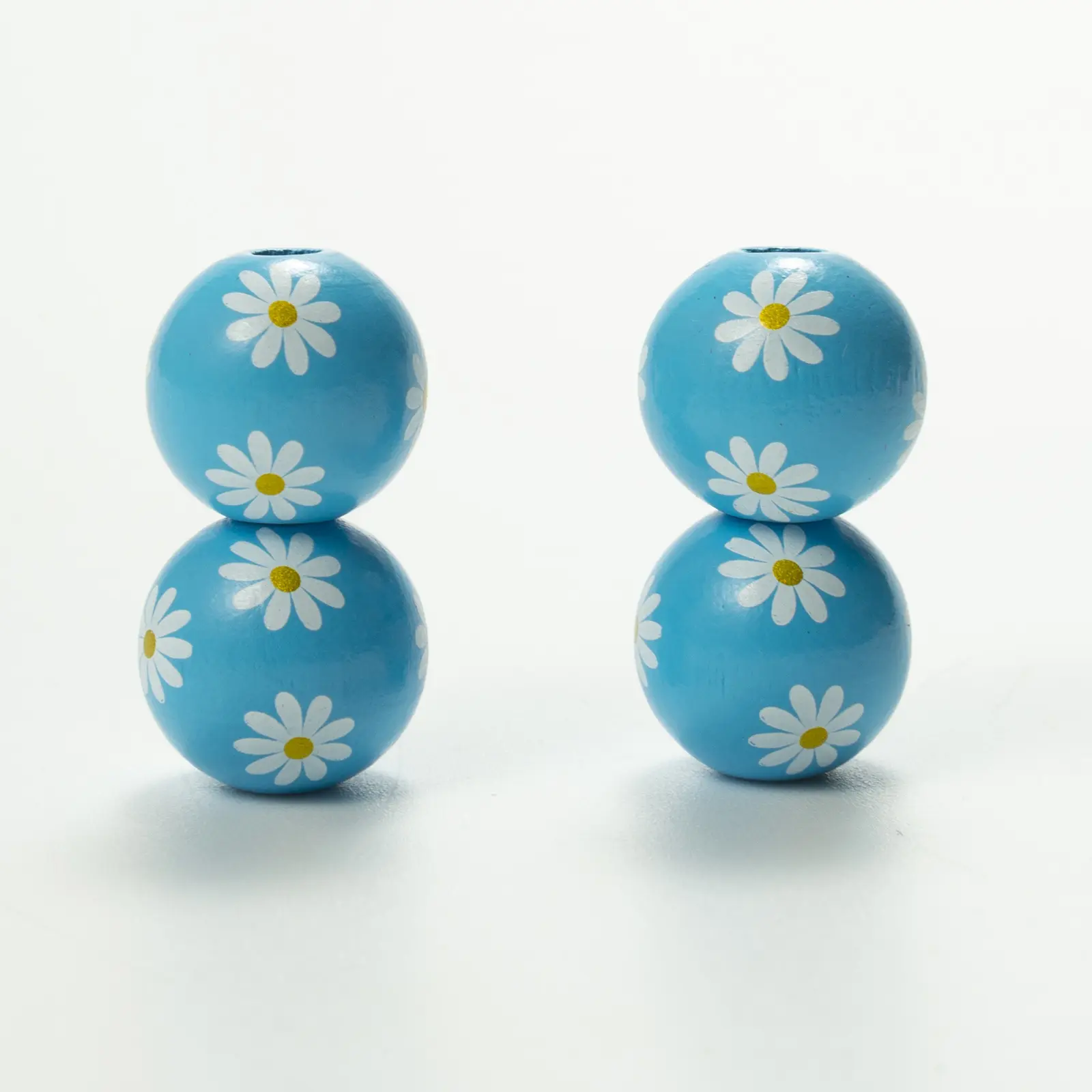 Source Factory Small Daisies Colorful Wood Beads