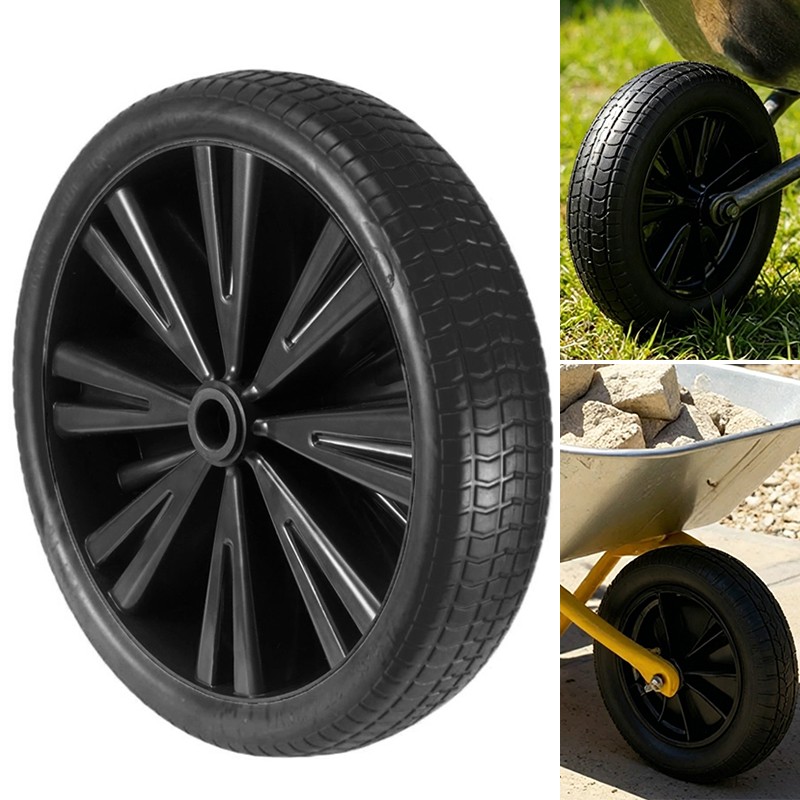 Universal 14 Inch Black Wheelbarrow Wheel Heavy Duty Puncture Proof — image 2