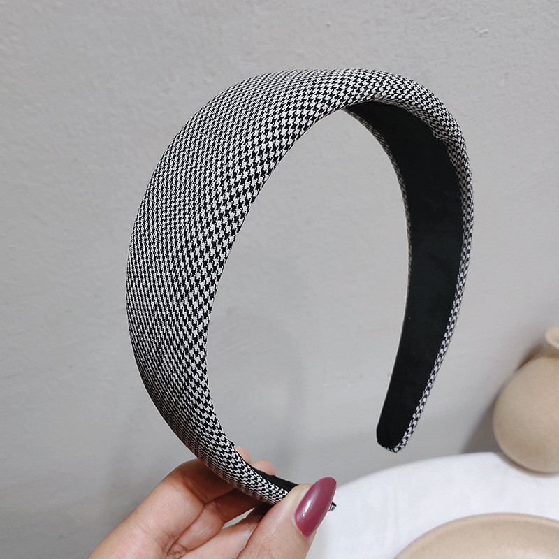 Net Red Wide brimmed Sponge Go Out Simple Headwear Fine Houndstooth - Shop at LoveMi