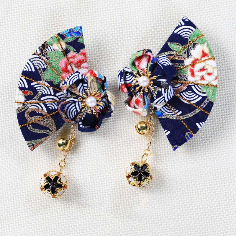 Polyester Cherry Blossom Hairpin with Bells, picture 12 of 12
