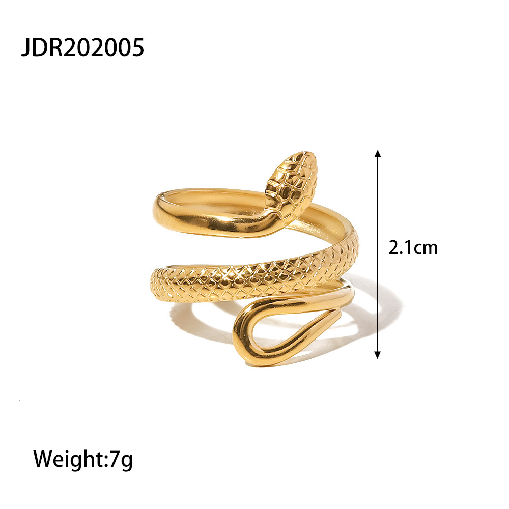Stainless Steel Classic Textured Serpentine Design Hollowed Out Ring