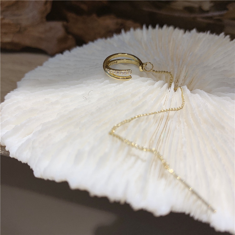 Cross-shaped Ear Line Temperament Super Fairy Chain Small Earring Bone Clip