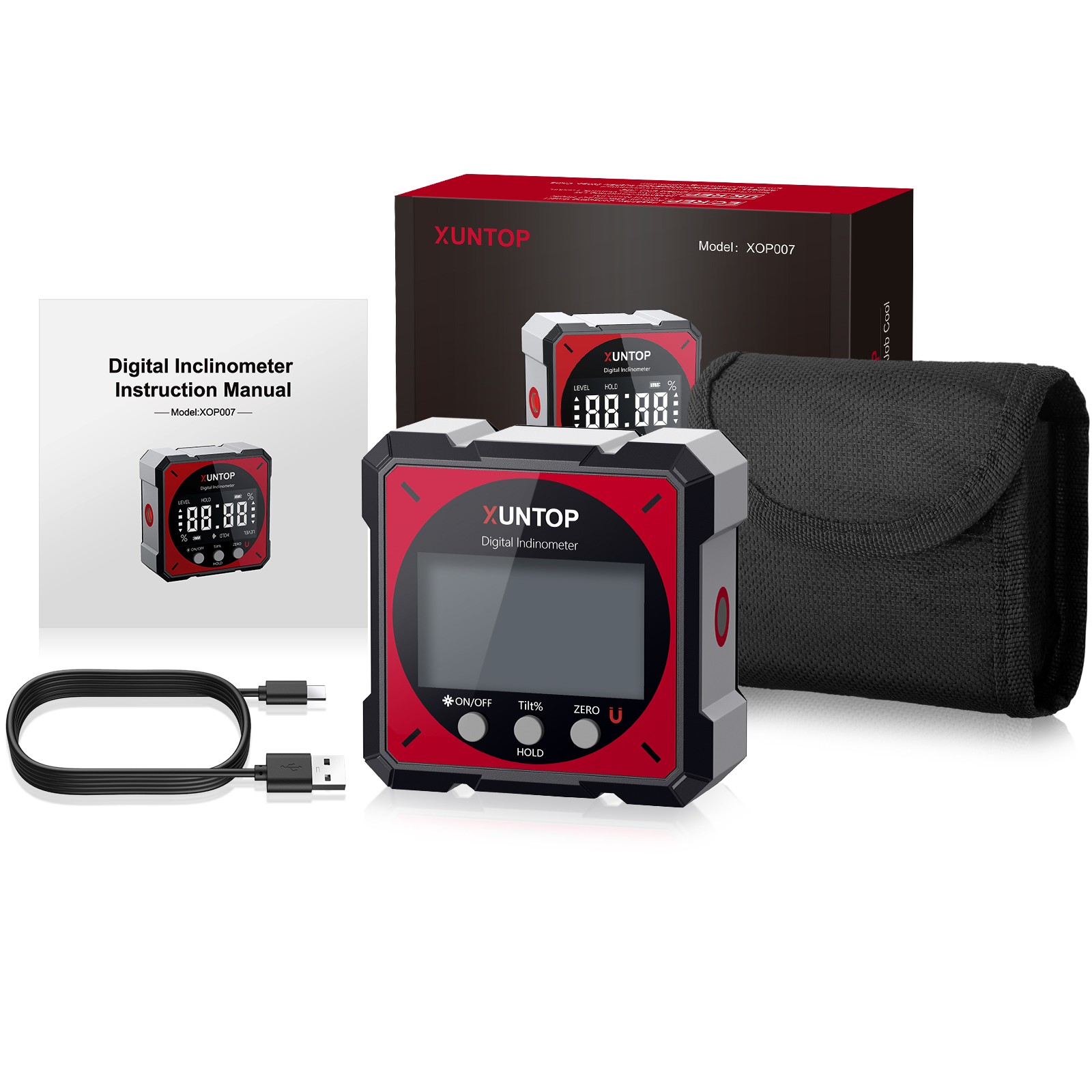 LCD Digital Angle Finder Magnetic Laser Level