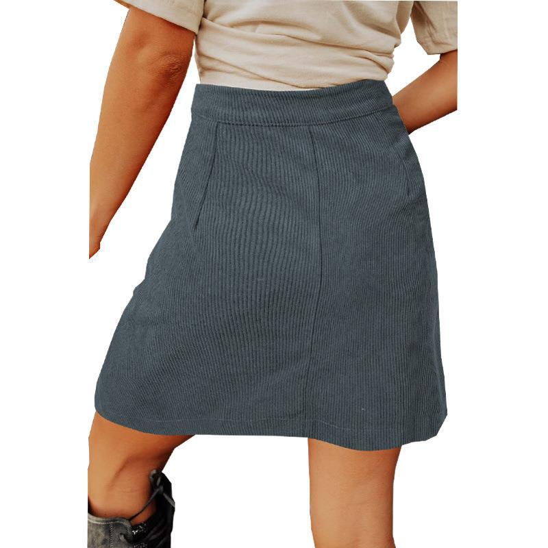 Title 6, Womens High Waist Versatile Corduroy Skirt. Co...