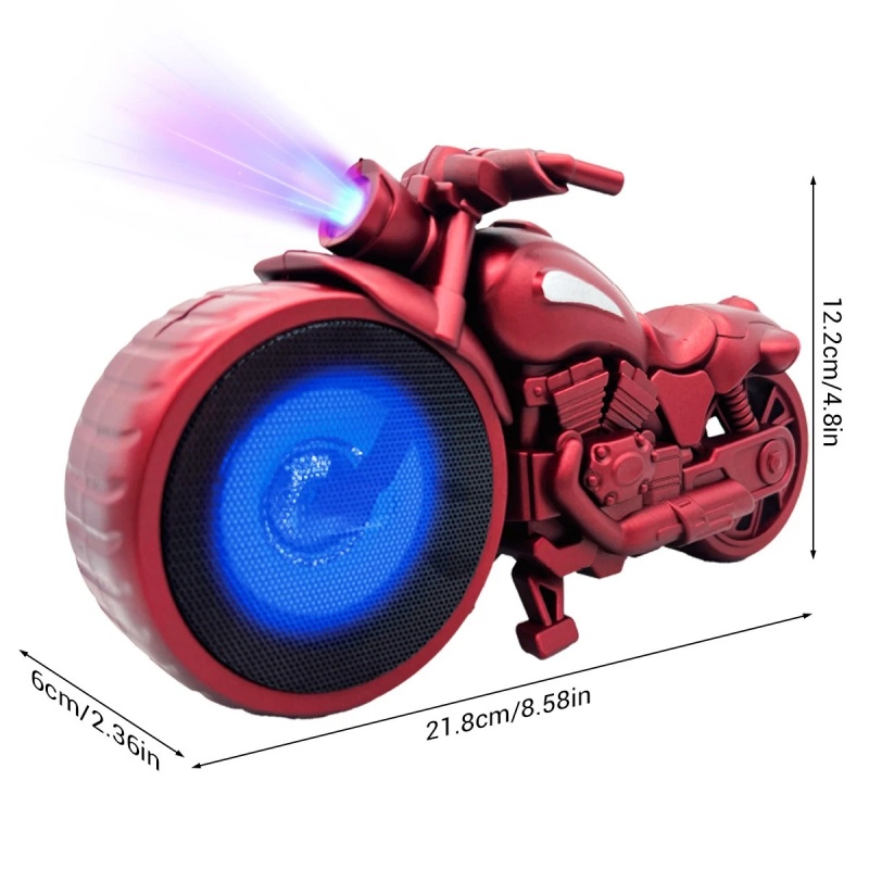 Retro Design Portable Bluetooth Speaker Motorcycle Replica TF Card LED FM Radio 12