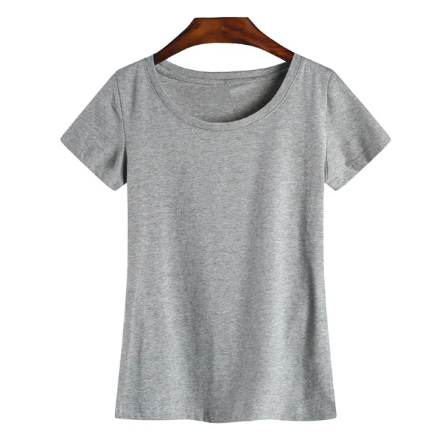 Women's Low neck Short sleeved T shirt Grey - Shop at LoveMi
