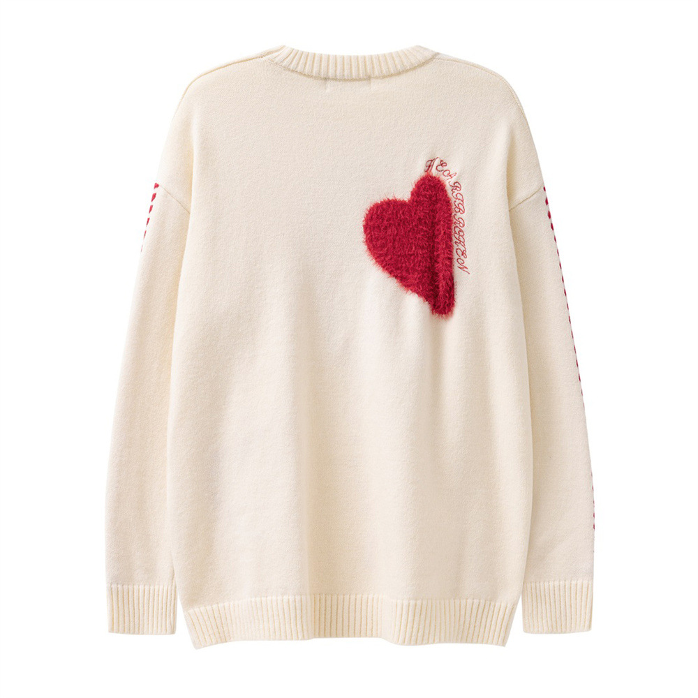 Title 5, Flocking Plush Love Round Neck Sweater