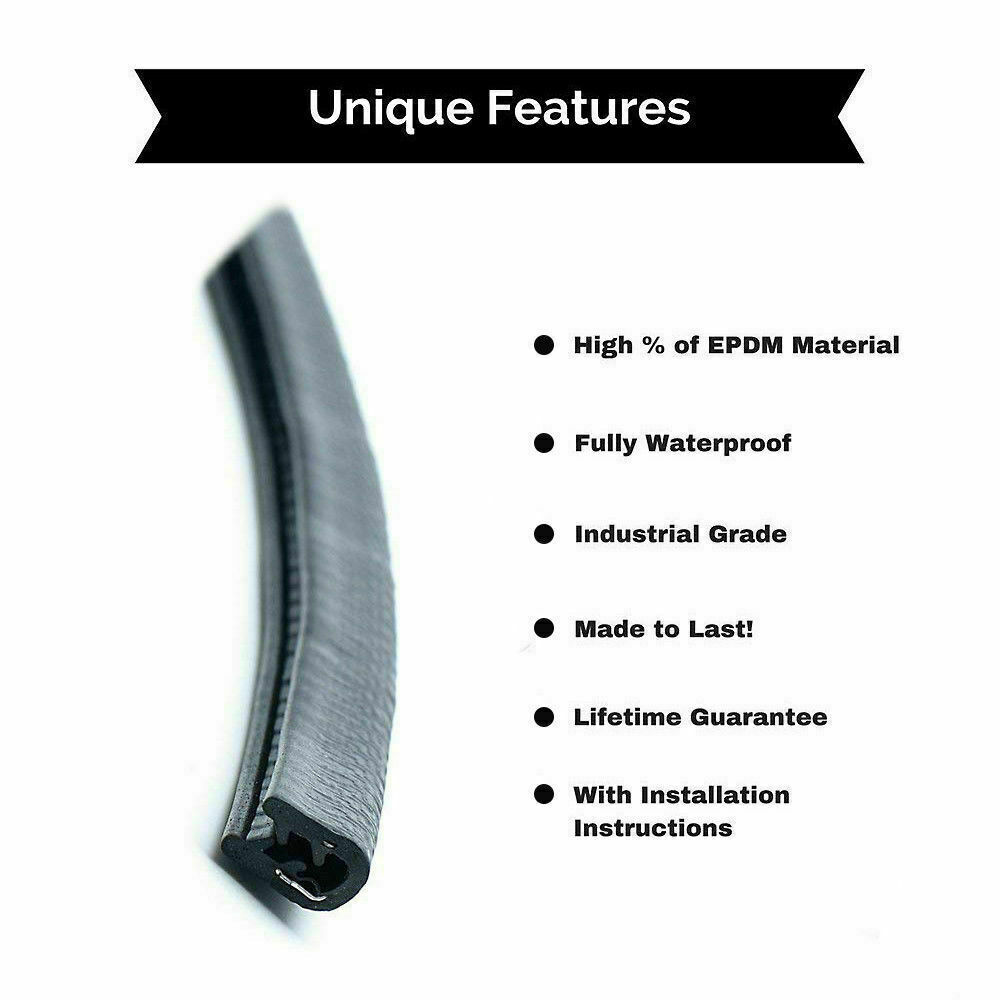 12M Car Door Boot Edge Protector Strip Trim U Shape Guard Seal Rubber Black UK — image 9