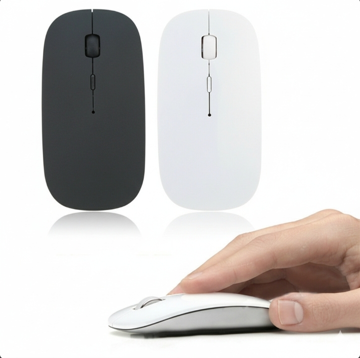 Sleek Portable Silent Click Mouse  Ergonomic Wireless Optical Mouse thumbnail 2