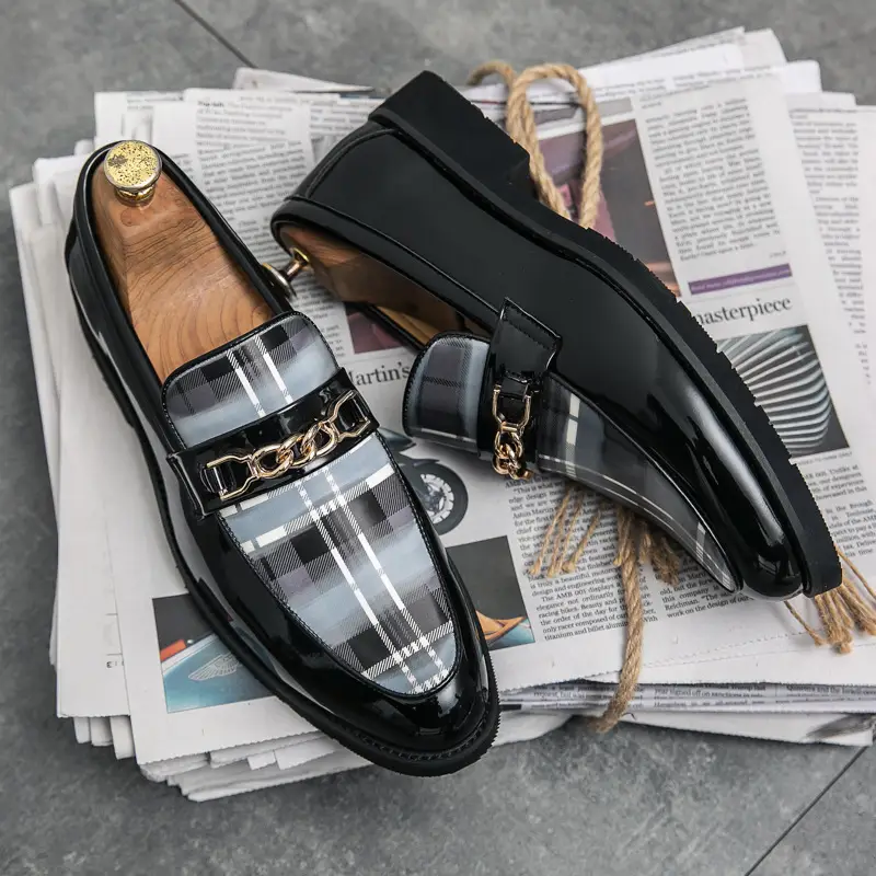 Men's Pointed Toe Leather Business Shallow Mouth Casual Shoes