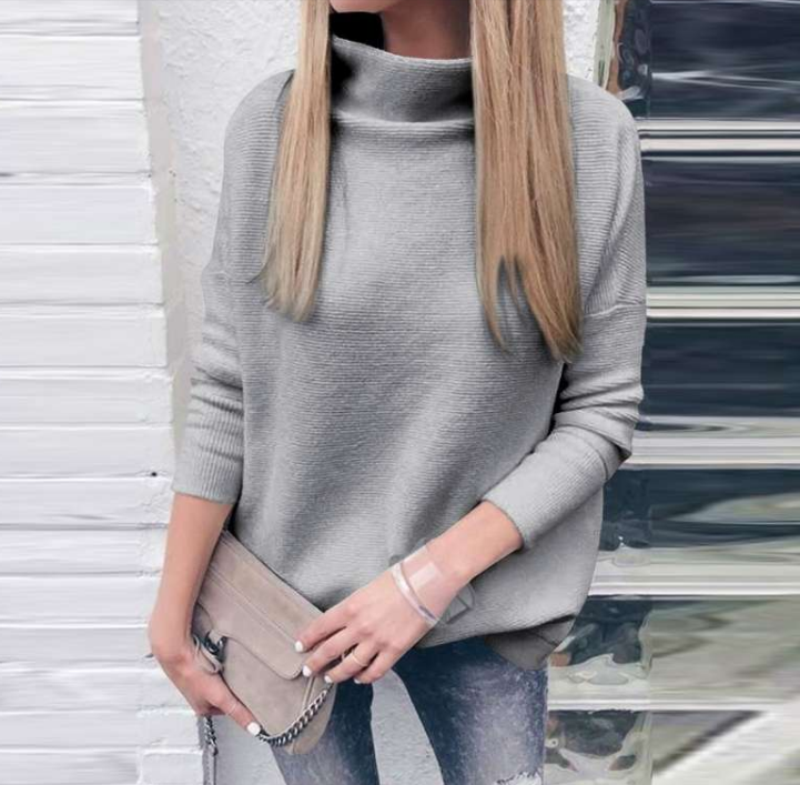 High-neck And Long-sleeved Warm Women's Blouse