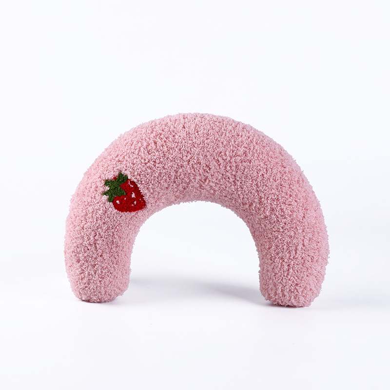 U shaped Cat Toy Pillow To Protect Cervical Vertebra Pet Sleeping Pillow Soft Sounding Deep Sleep Pink - Shop at LoveMi