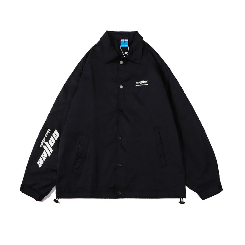 Retro Letter Printing Lapel Jacket Men's Tide Brand Loose Casual All-match Tooling Style Jacket