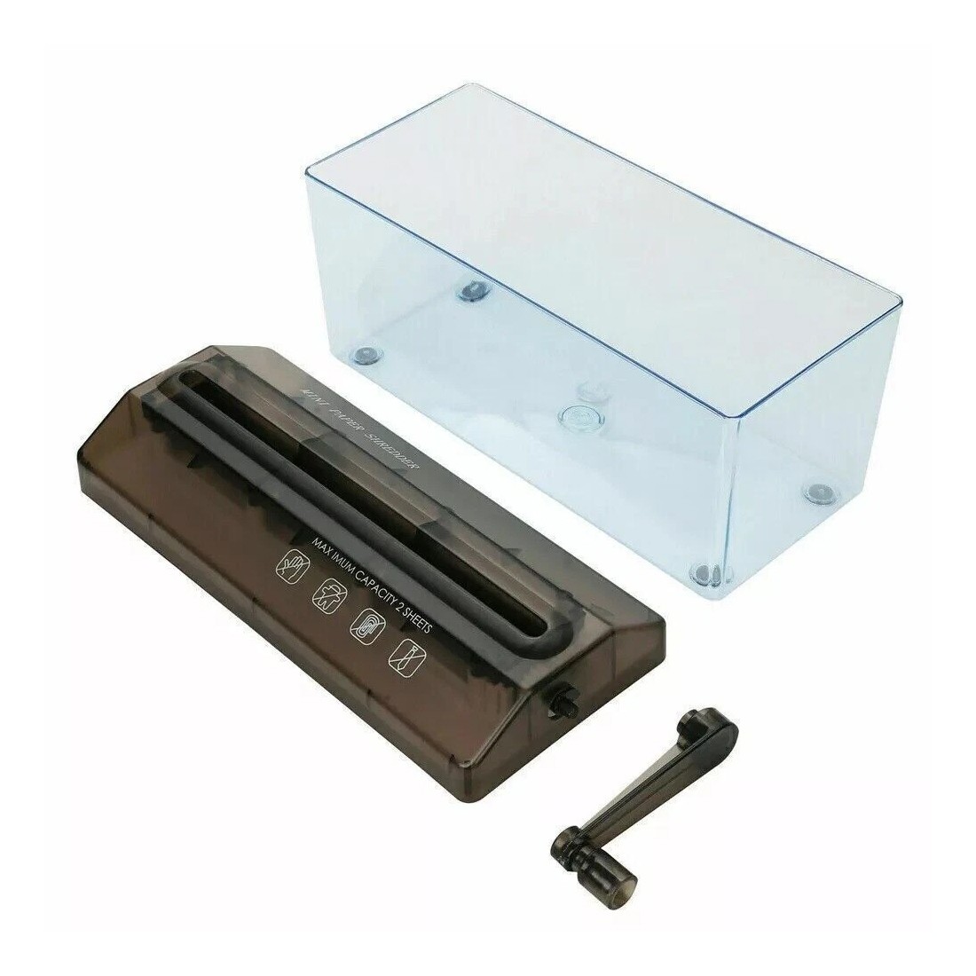 Hand Manual Desktop Office A4 Paper Shredder Strip Cut Shredding W Wastebasket — image 5