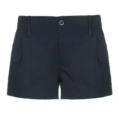 Women's Asymmetric Low Waist Casual Woven Shorts - Blue - View 1