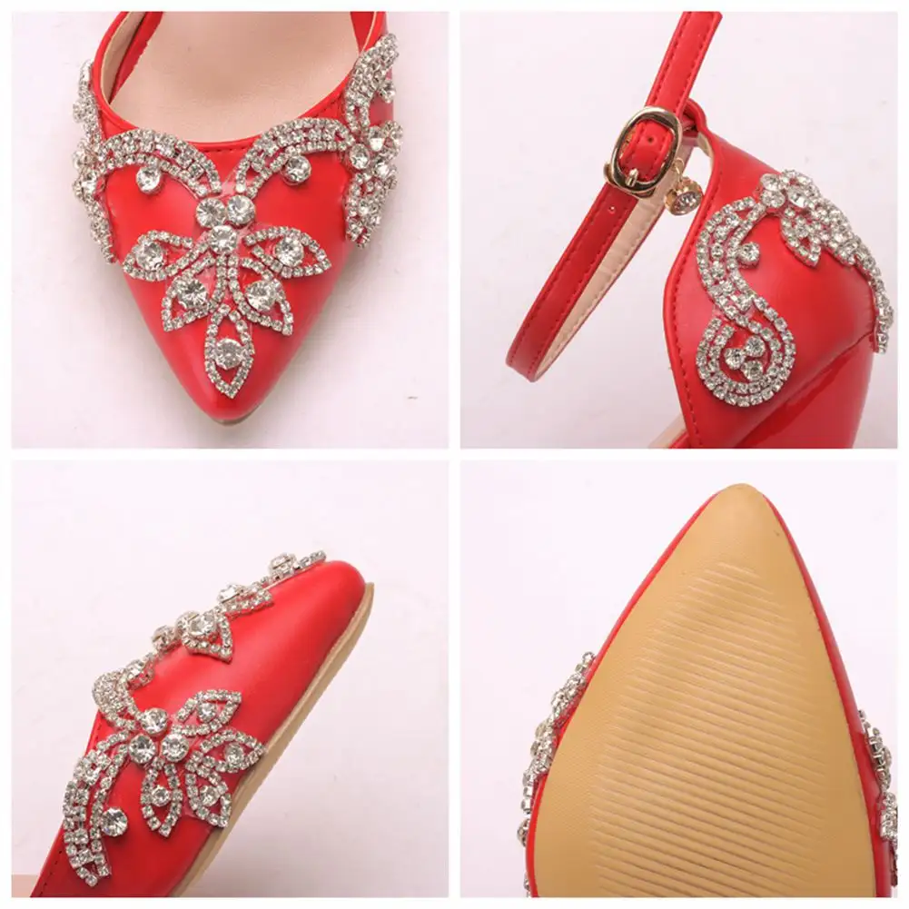 Stiletto Pointed White Tassel Rhinestone Sandals