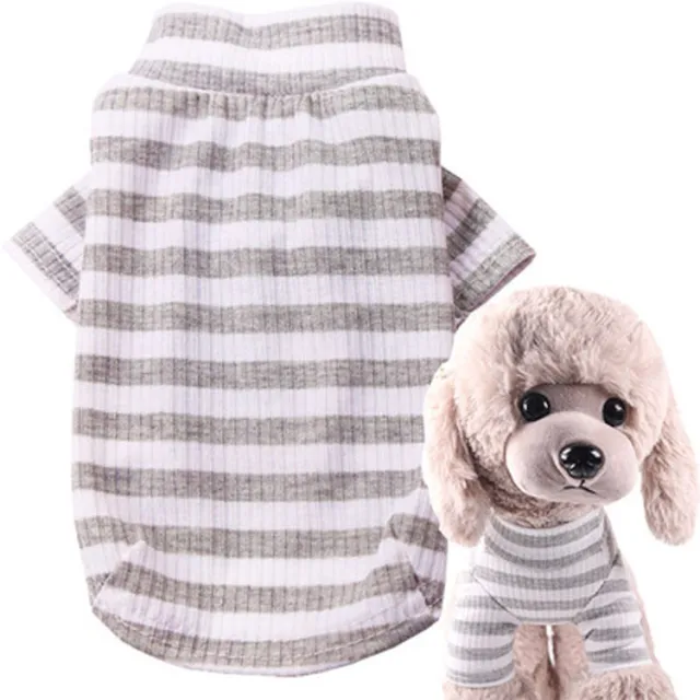 Pet's Two Feet Striped Stretch Clothes Gray And White Stripes - Shop at LoveMi