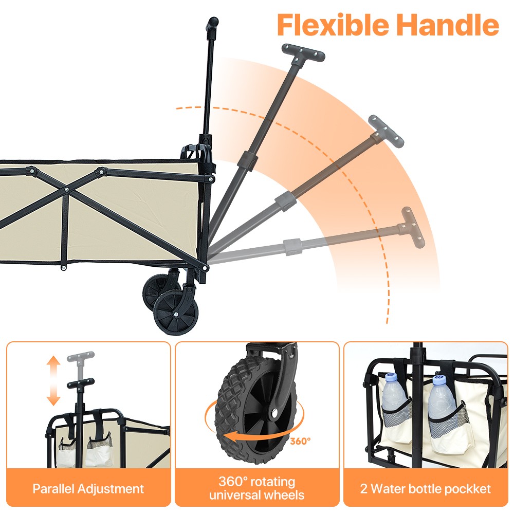 150KG Heavy Foldable Trolley Cart Wagon Garden Camping Tool Storage Wheelbarrow — image 9