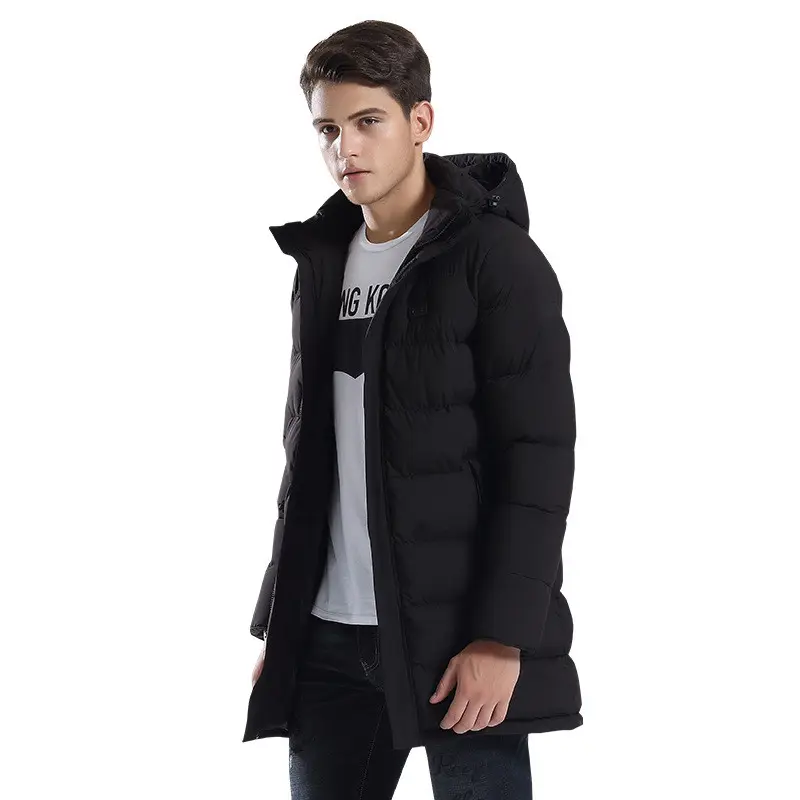 Long Coat Hooded Heating Jacket Cold Proof