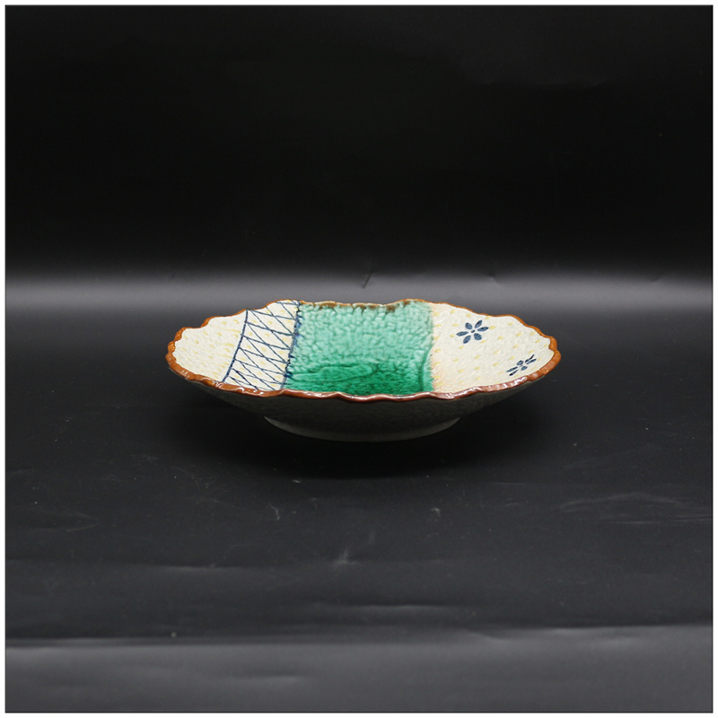 Japanese Cuisine Tableware Stone Pattern Polygonal Plate