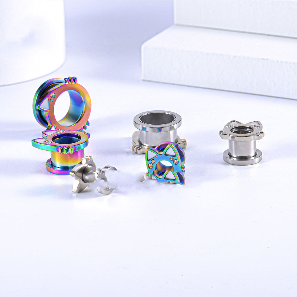 Earring New Cute Silver White Shell Cat Ear Titanium