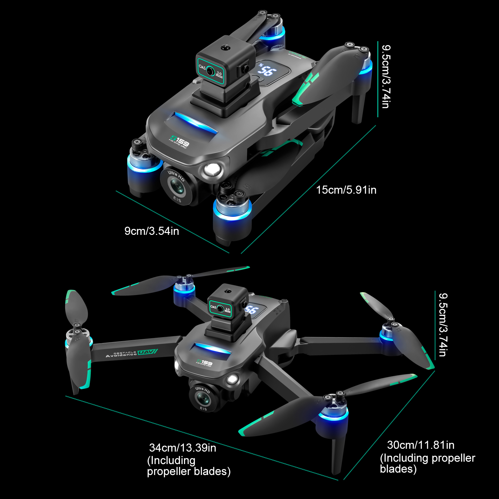S159 Drone - 5G Wifi 8k Camera Aerial Photography With Screen Remote Controller