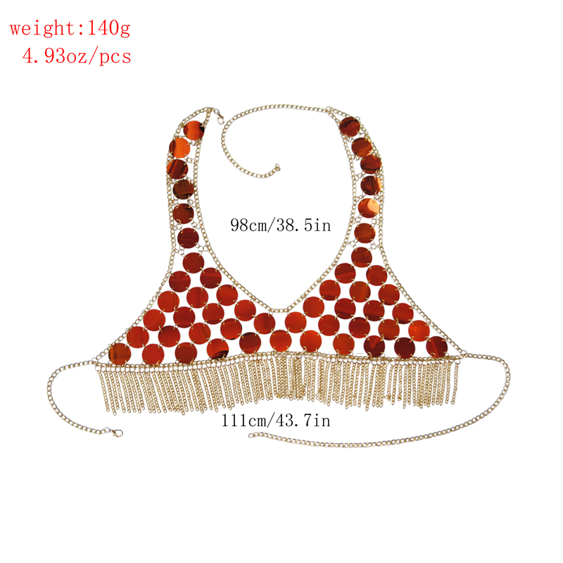 Multilayer Disc Fringe Body Chain Beach Bikini Waist Chain