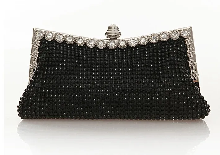 Aluminum Sheet Party Clutch Rhinestone Aluminum Beads - Black