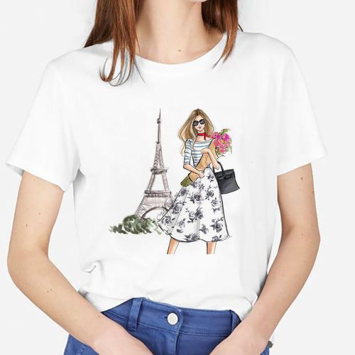 Title 4, Short-sleeved Casual Printed Bottoming Shirt