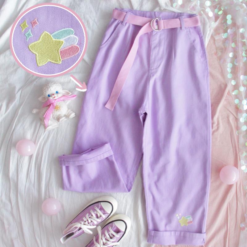 Title 2, Purple wide leg pants girl trousers